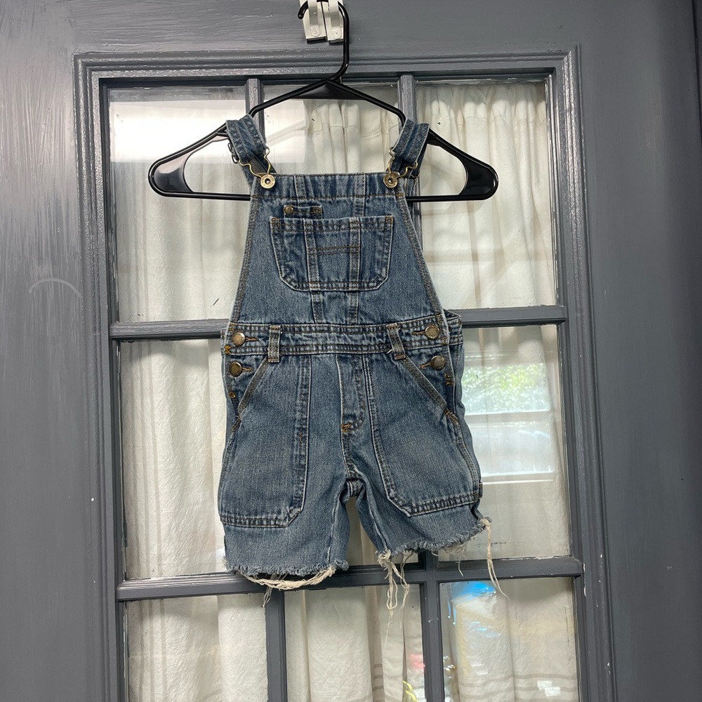Genuine Kids Denim Overalls Shorts Dark Denim Size 2T
